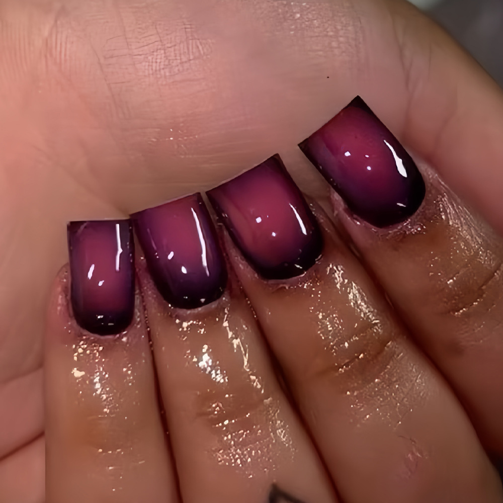 Nail Art Red - أظافر صناعية قصيرة مربعة الشكل للنساء،