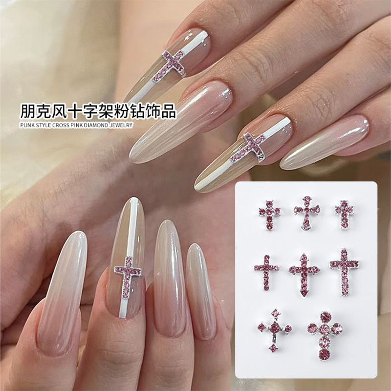 Nail Art Lotso - 10 قطعة الماس الوردي البريق الشرير