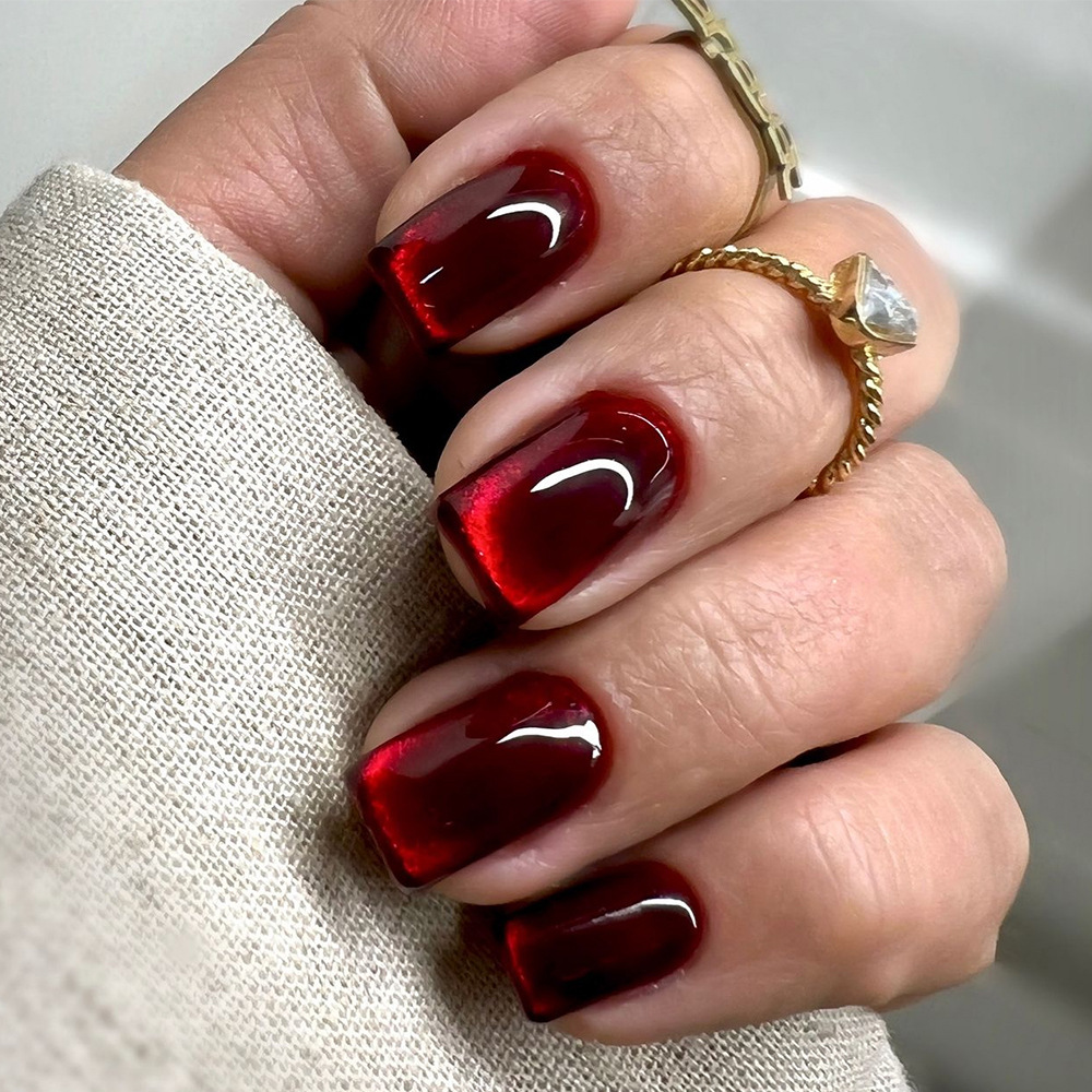 24 قطعة من أظافر الأكريليك الك - مراجعة Nail Art Red Wine وسعره