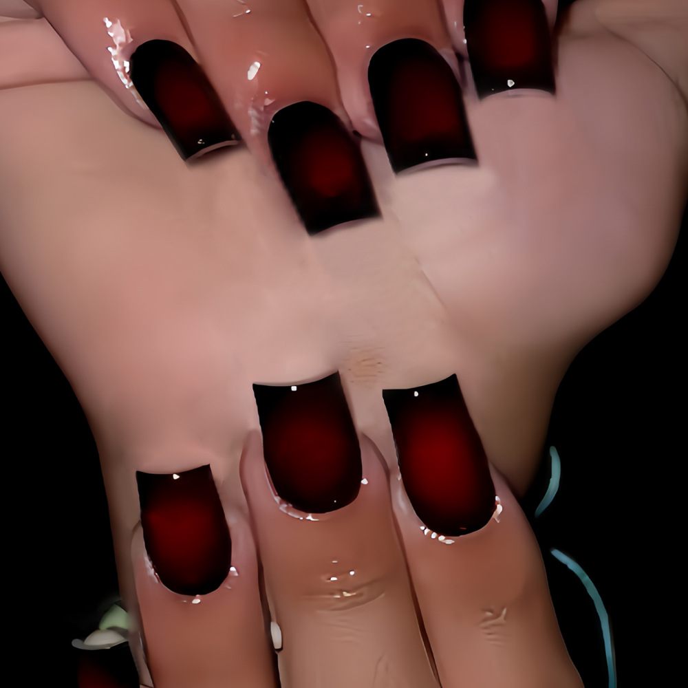 أظافر صناعية قصيرة مربعة الشكل - مراجعة Nail Art Red وسعره