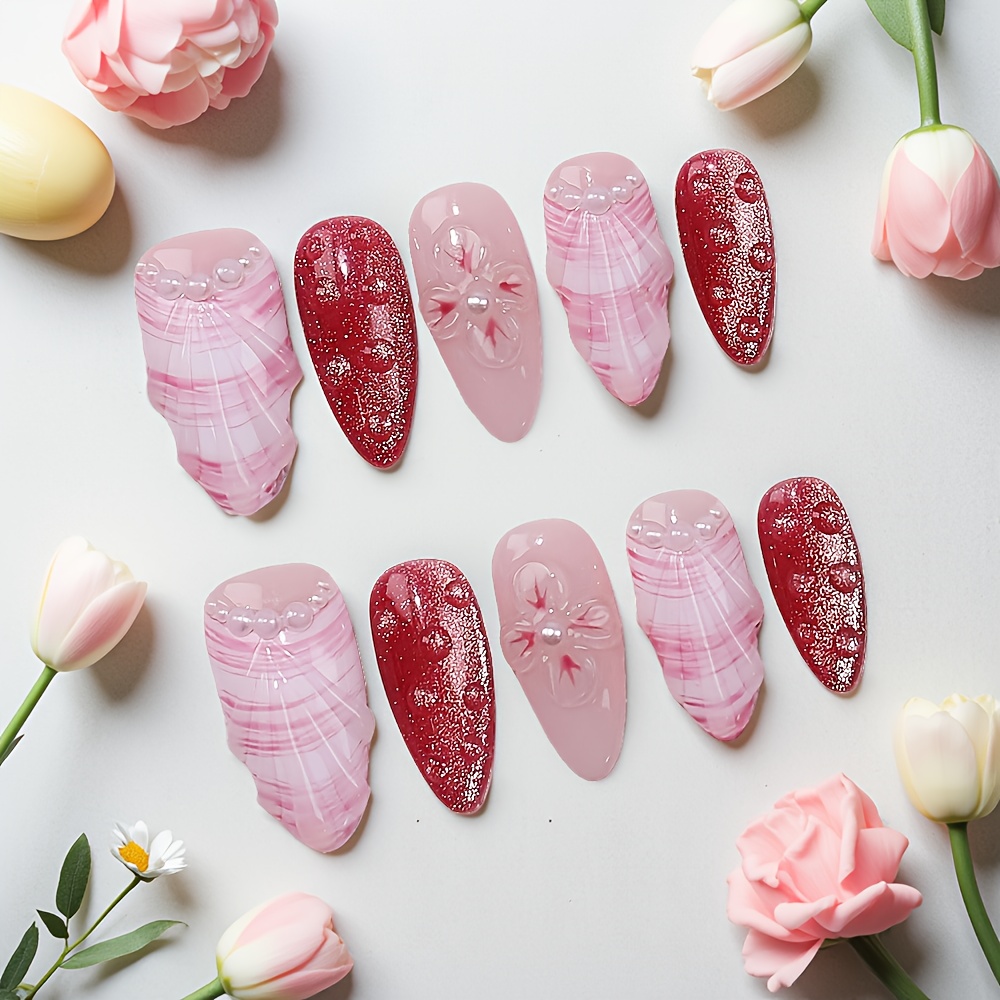 10 قطع من الأظافر الاصطناعية م - مراجعة Nail Art Red وسعره