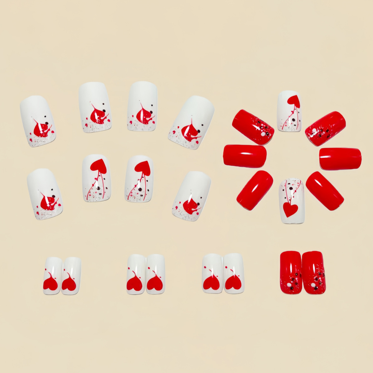 أظافر صناعية قصيرة متوسطة الحج - مراجعة Nail Art Red وسعره