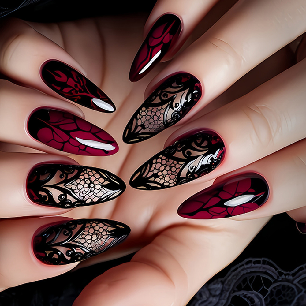 أظافر صناعية متوسطة الحجم للنس - مراجعة Nail Art Red وسعره
