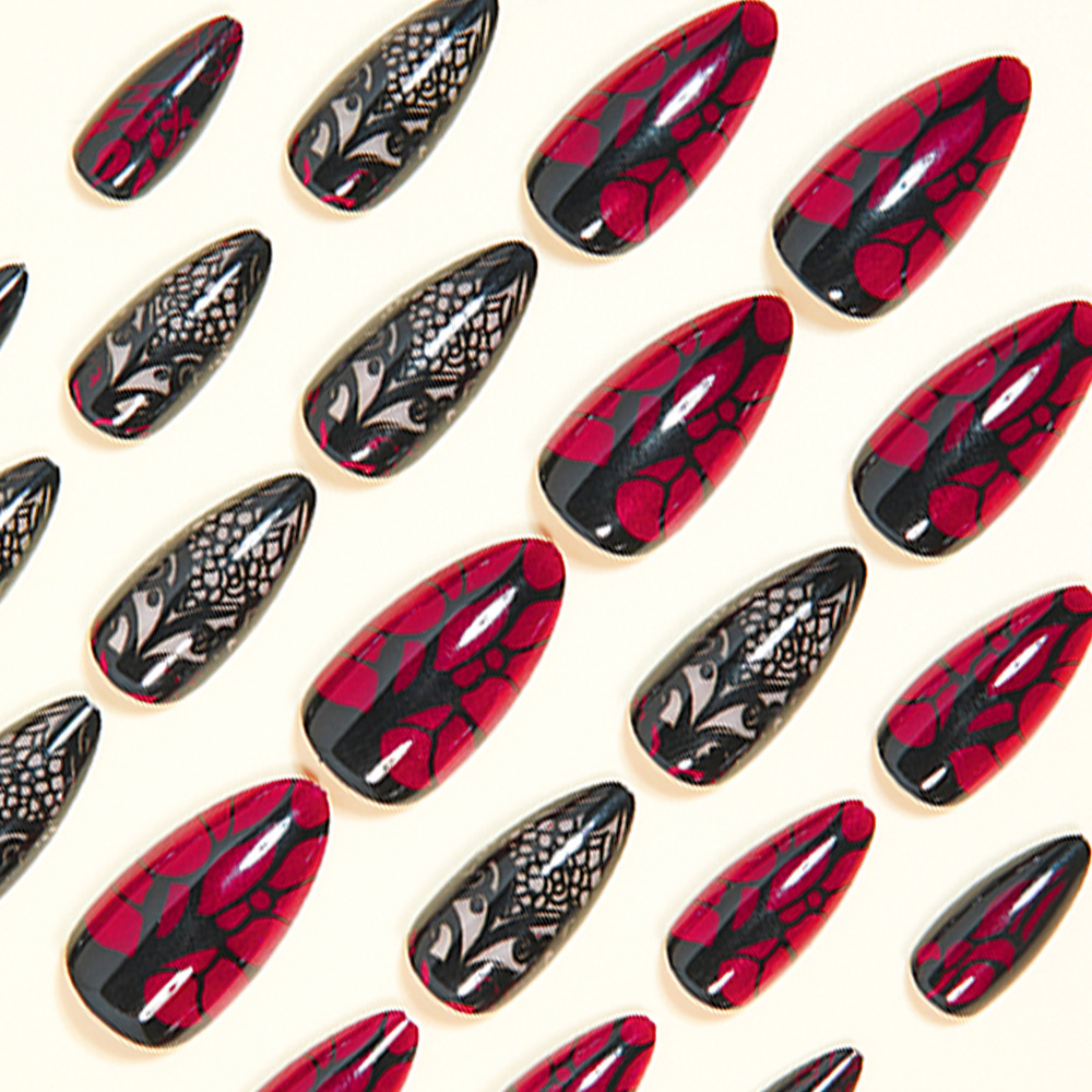 أظافر صناعية متوسطة الحجم للنس - مراجعة Nail Art Red وسعره