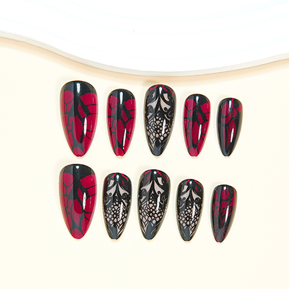 أظافر صناعية متوسطة الحجم للنس - مراجعة Nail Art Red وسعره