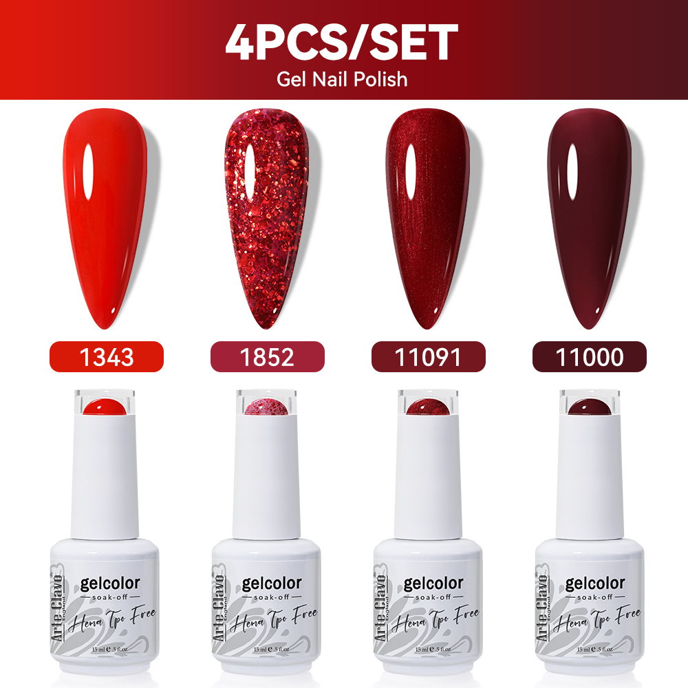 أرتي كلافو 4 قطع/مجموعة طلاء أ - مراجعة Nail Art Red Wine وسعره